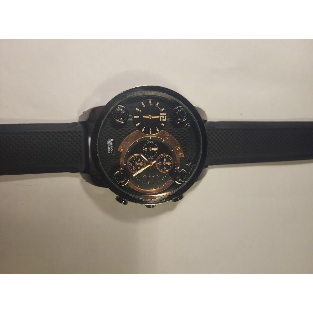 American Exchange Men's Black Silicone Watch